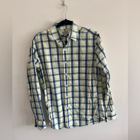 J. Crew M Green Casual Plaid Button Down Shirt - Picture 1 of 3